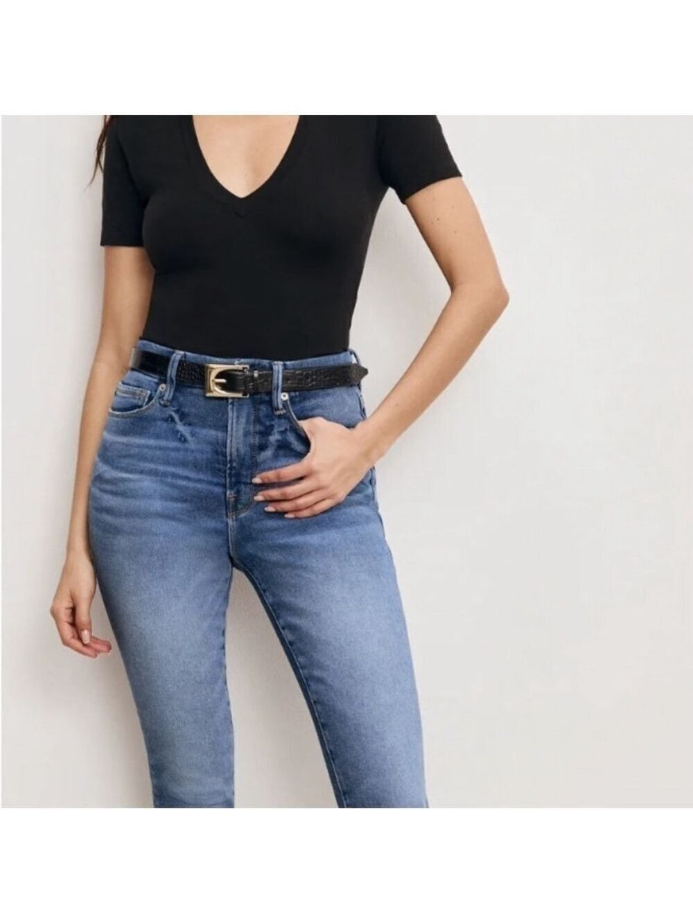 Good American High Waist Skinny Crop Jeans Size 00